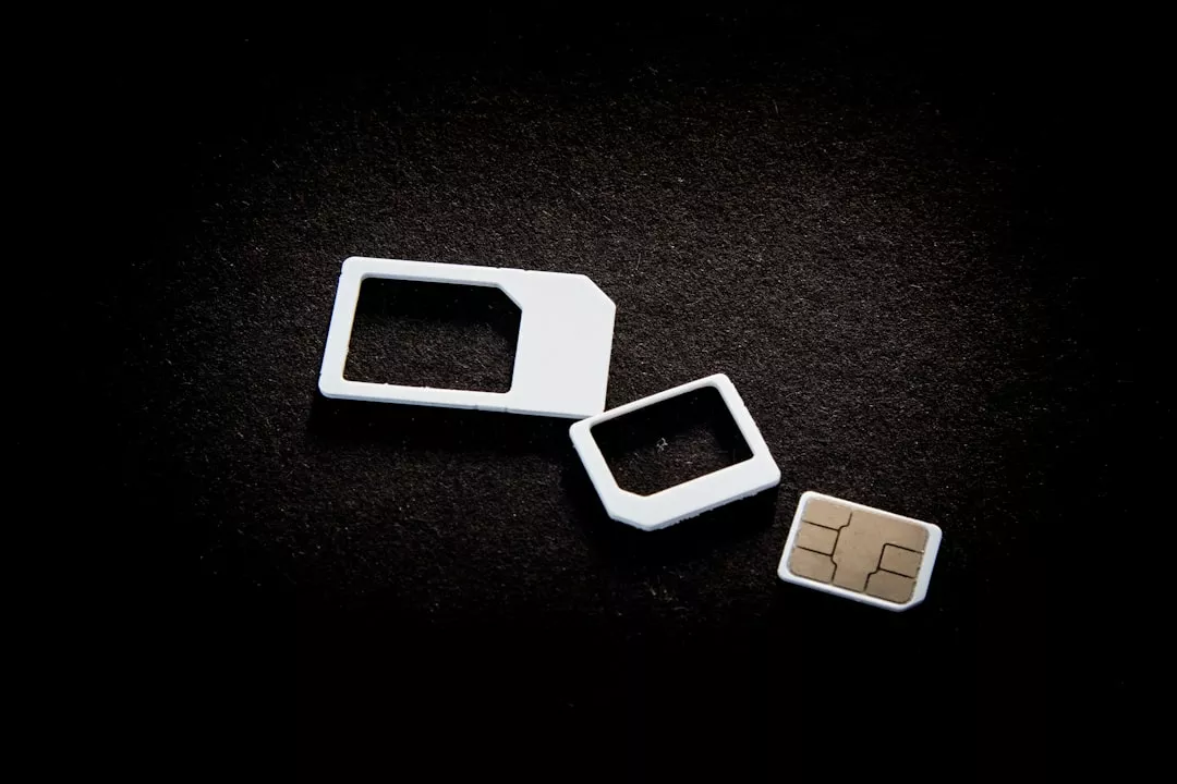Sim cards and their adaptors are on display.